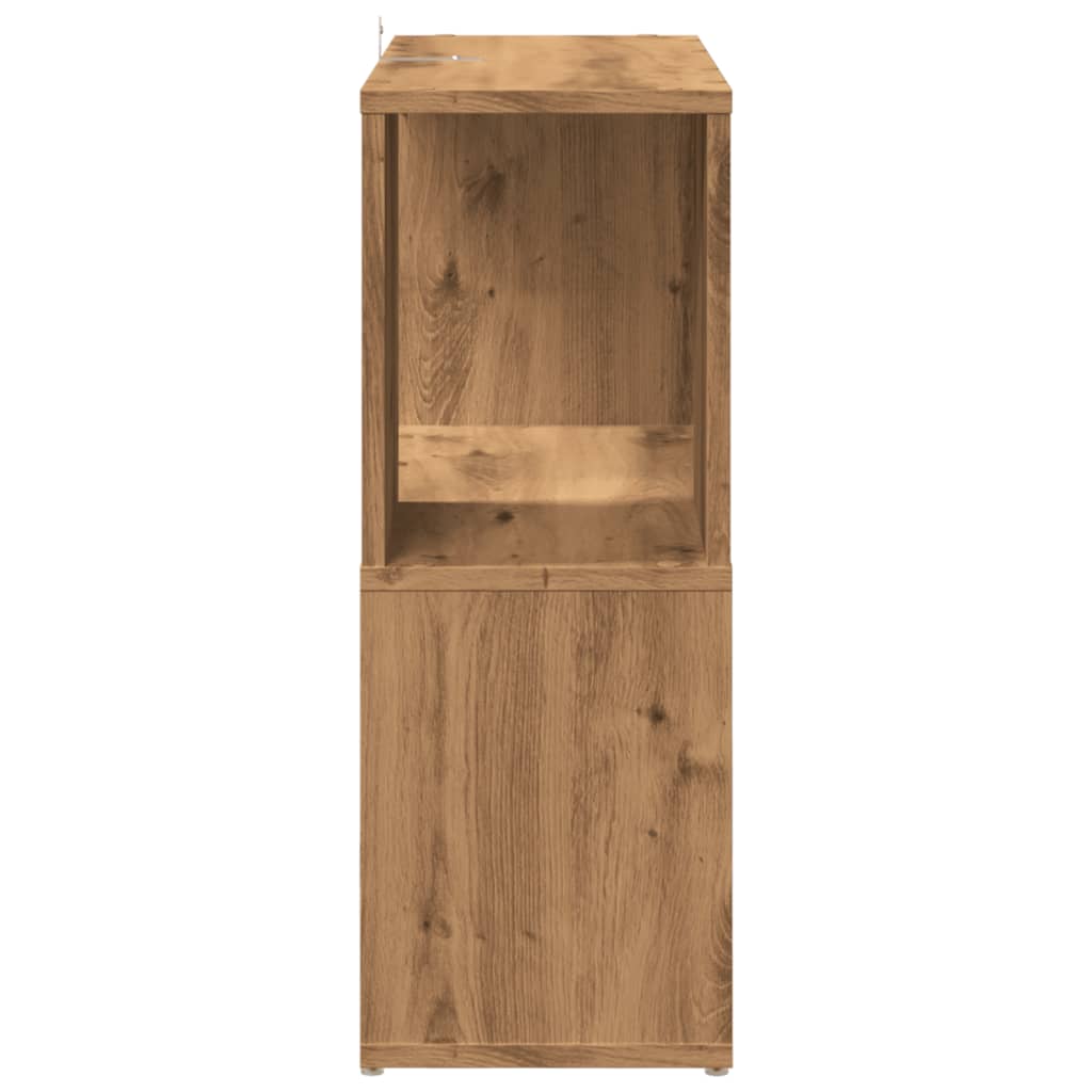 kézműves tölgy színű szerelt fa könyvszekrény 60x24x63 cm