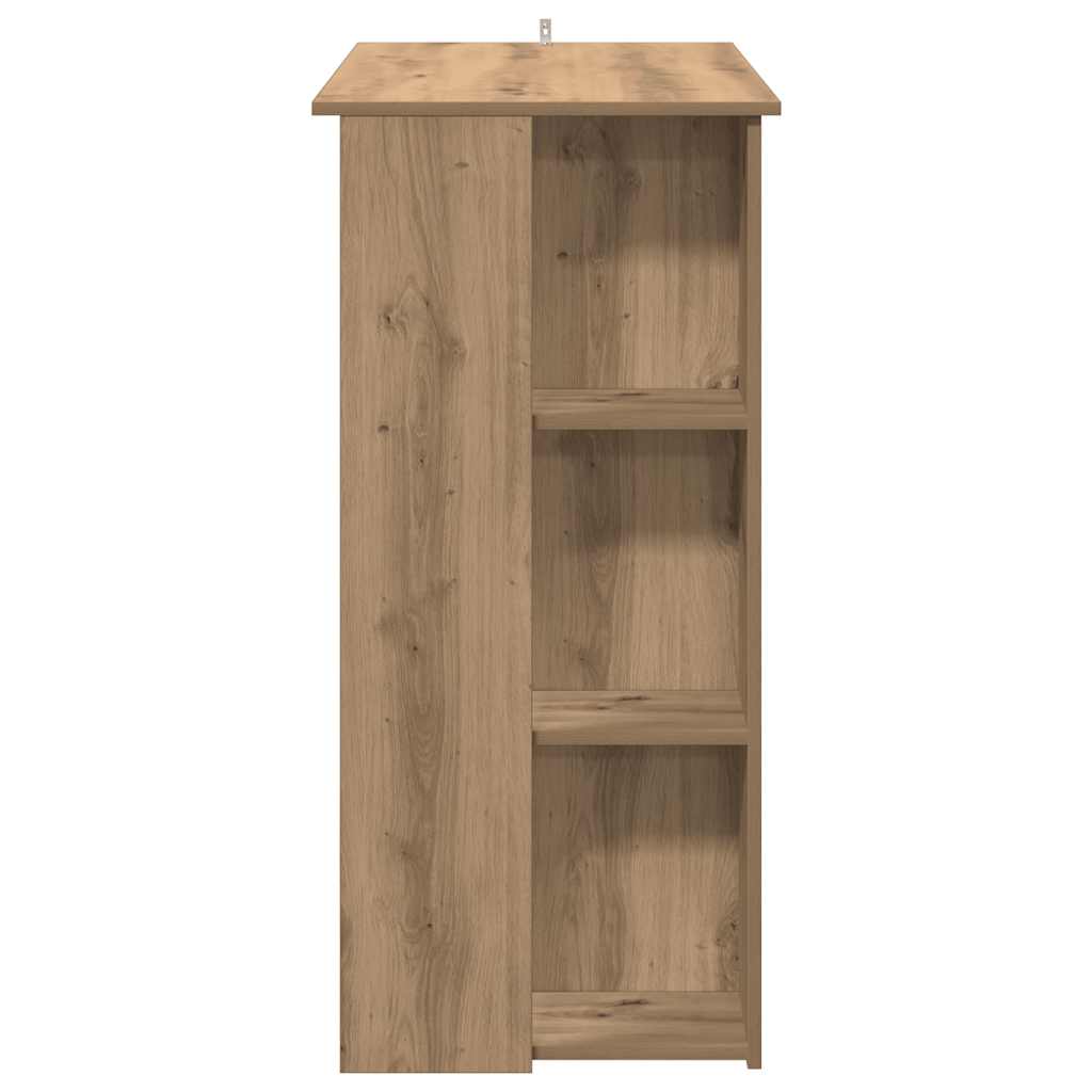 kézműves tölgy szerelt fa bárasztal polccal 102x50x103,5 cm