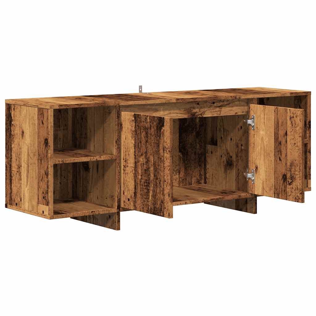 antik fa színű szerelt fa TV-szekrény 130 x 35 x 50 cm