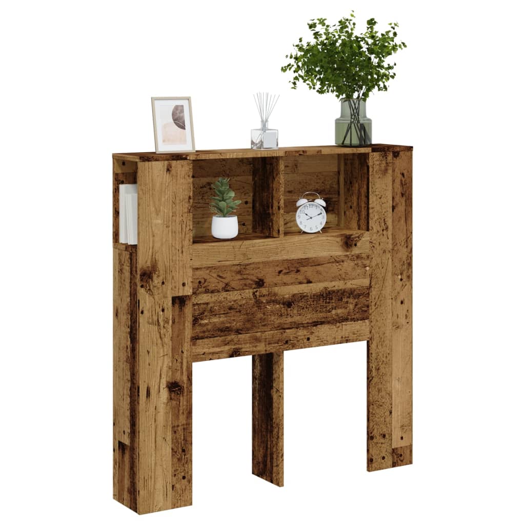 antik fa színű szerelt fa áthidalószekrény 100 x 18,5 x 102,5 cm