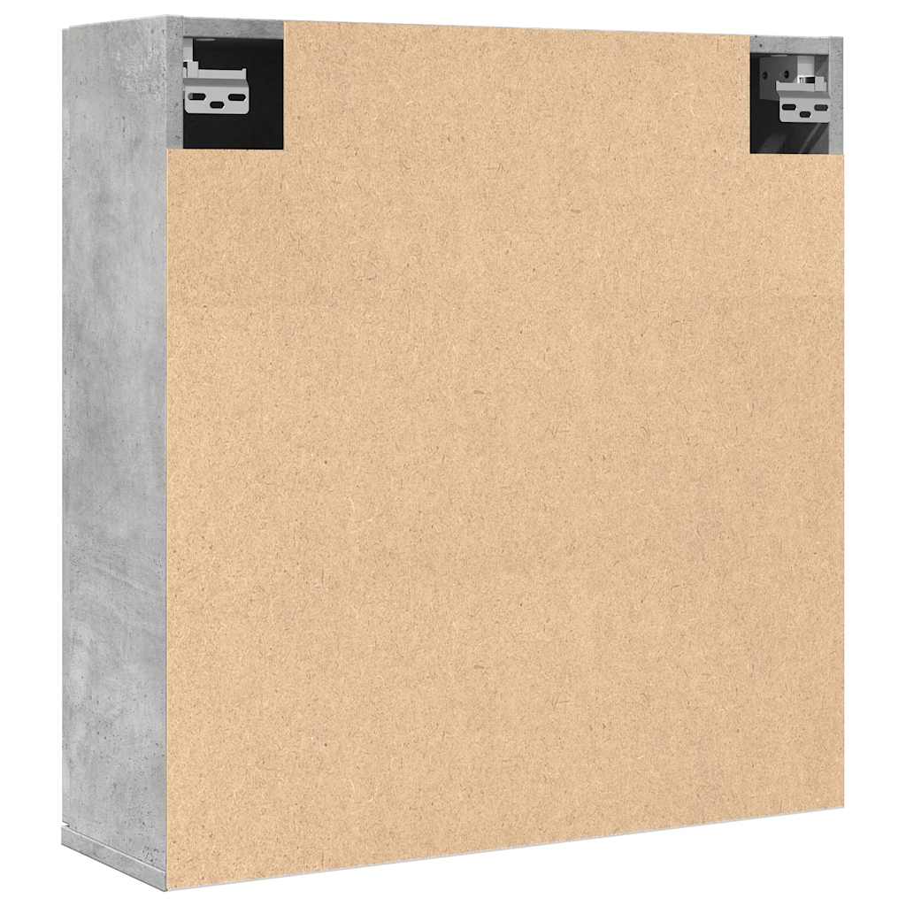Fürdőszobai tükörszekrény betonszürke 64x20x66,5 cm műfa