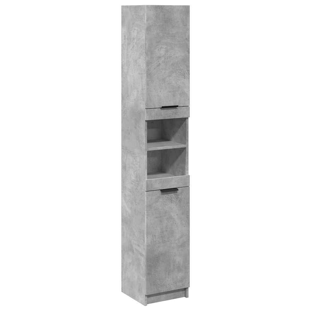 betonszürke szerelt fa fürdőszobaszekrény 32x34x188,5 cm