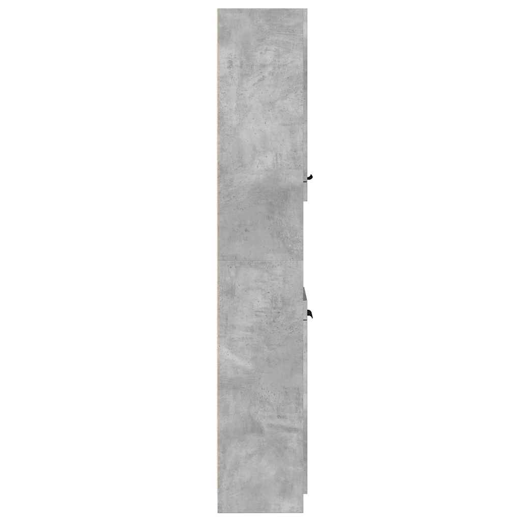 betonszürke szerelt fa fürdőszobaszekrény 32x34x188,5 cm