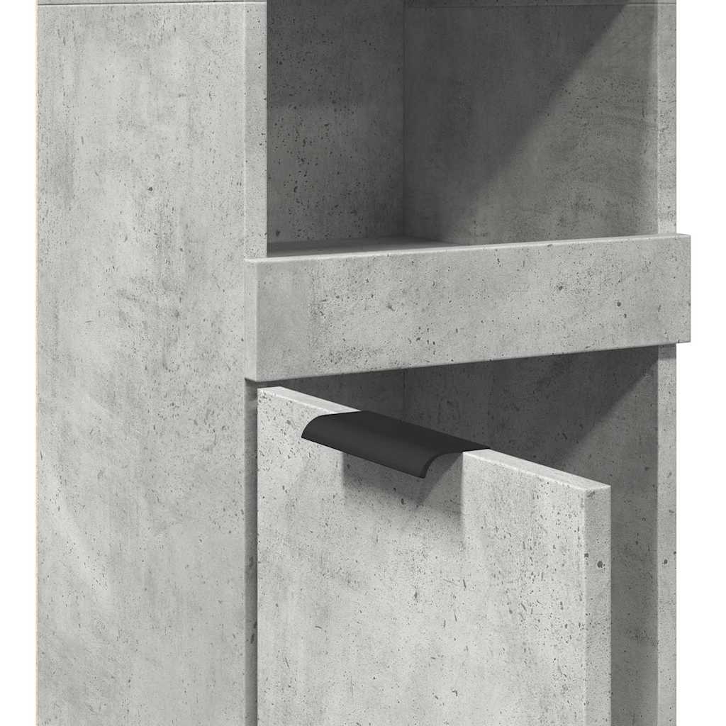 betonszürke szerelt fa fürdőszobaszekrény 32x34x188,5 cm