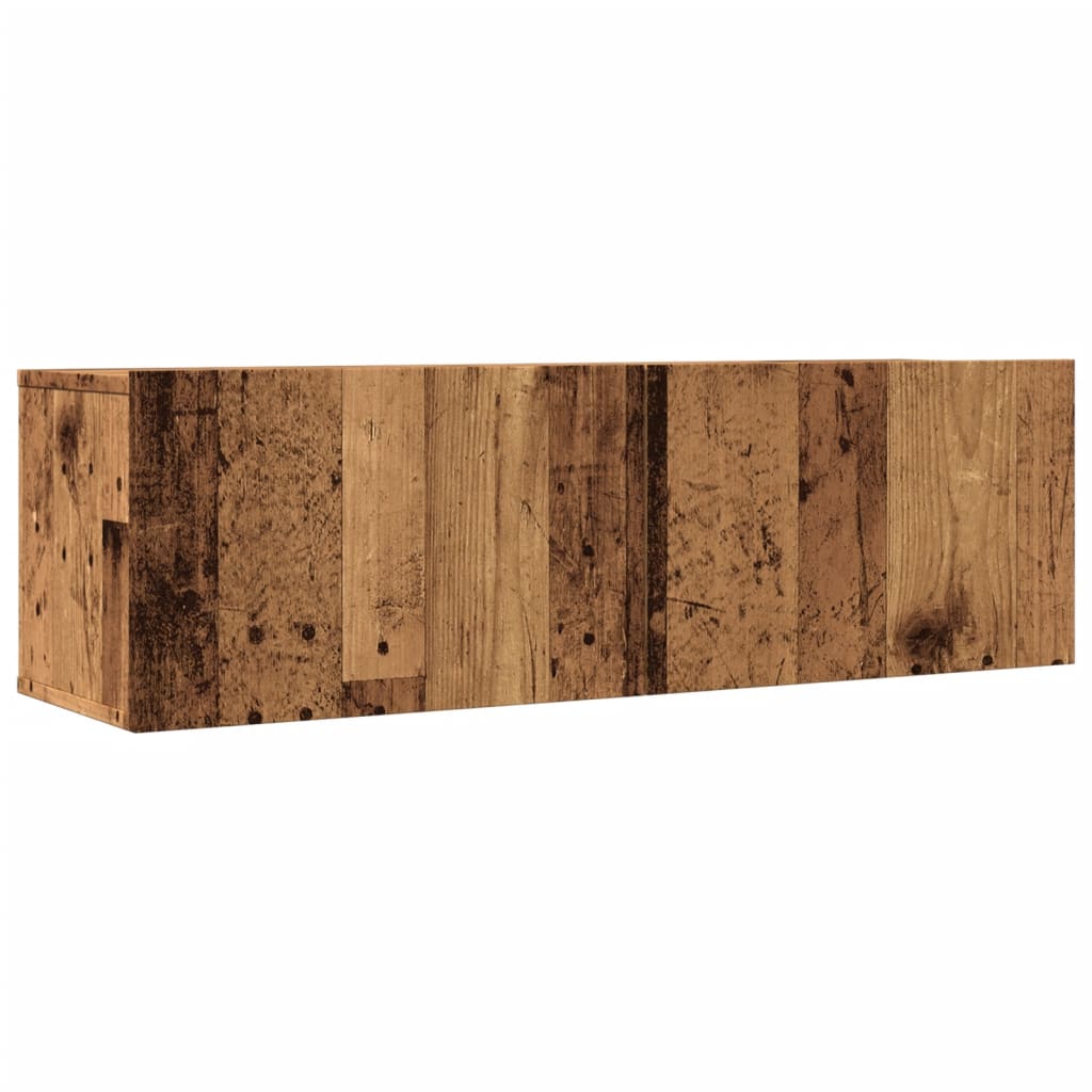 2 db antik fa színű falra szerelhető TV-szekrény 100x30x30 cm