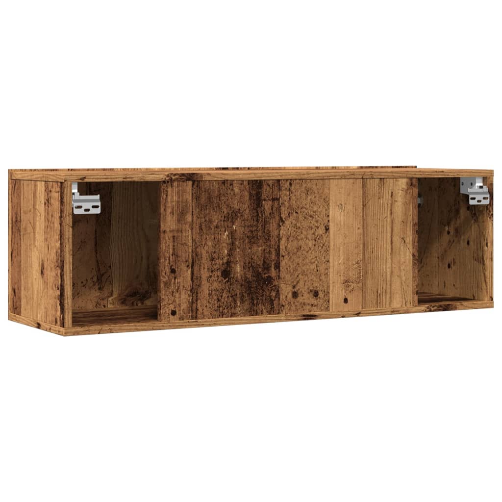 2 db antik fa színű falra szerelhető TV-szekrény 100x30x30 cm