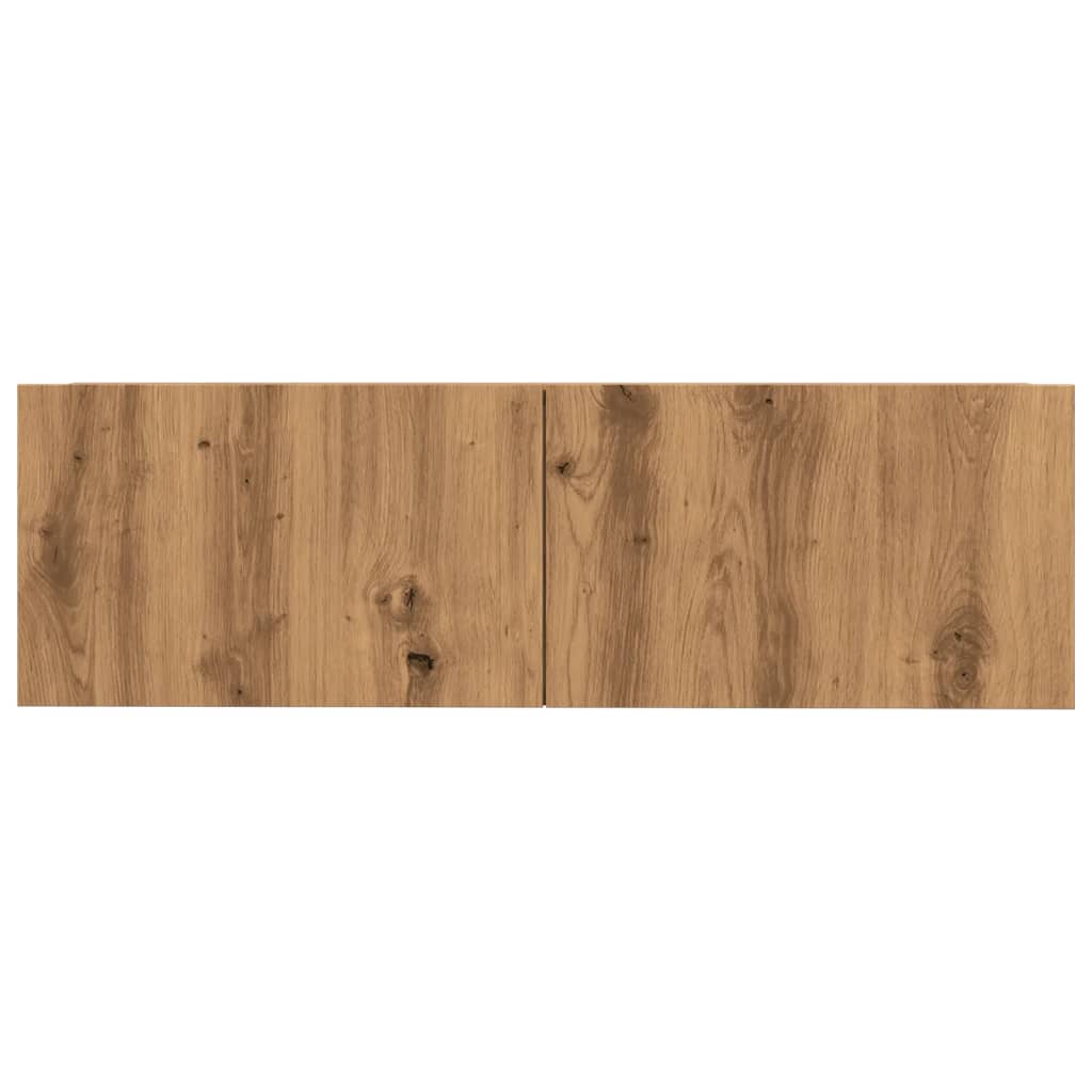 2 db kézműves tölgy falra szerelhető TV-szekrény 100x30x30 cm