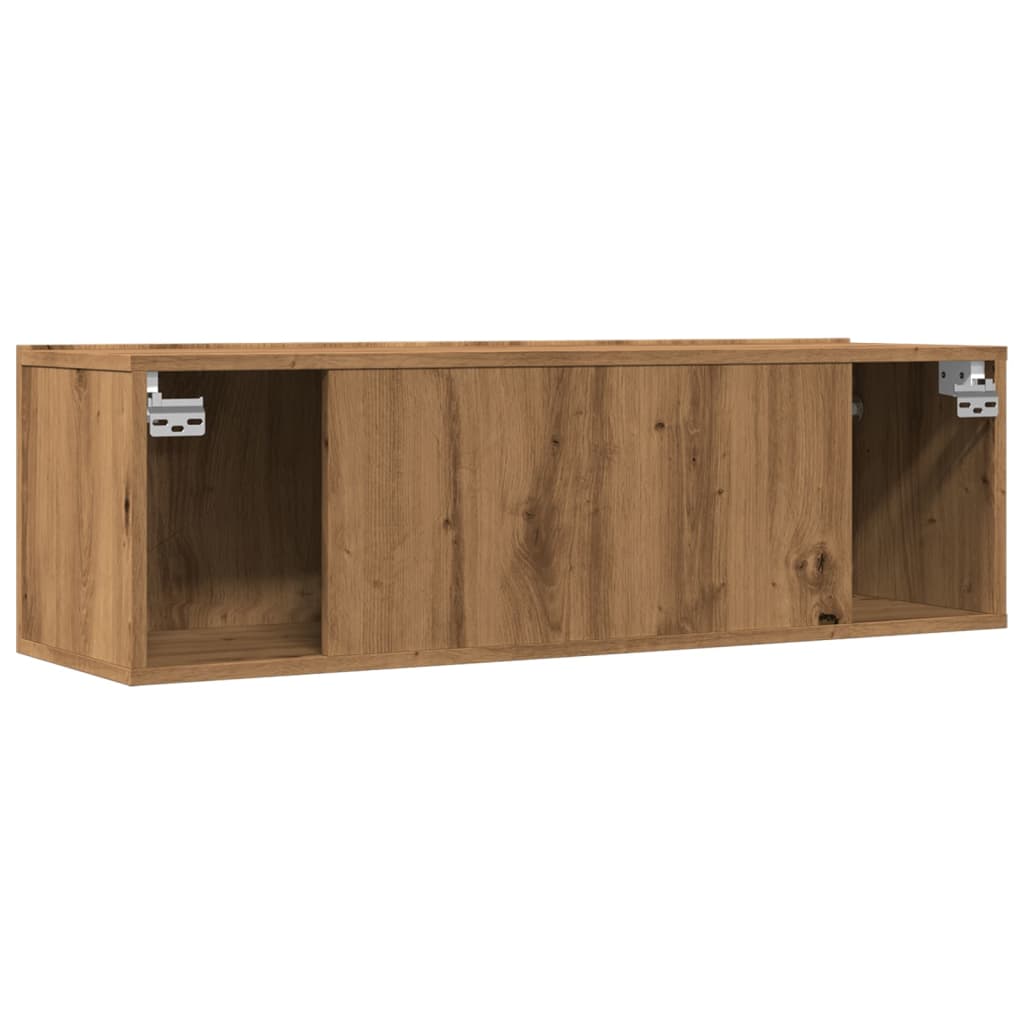 2 db kézműves tölgy falra szerelhető TV-szekrény 100x30x30 cm