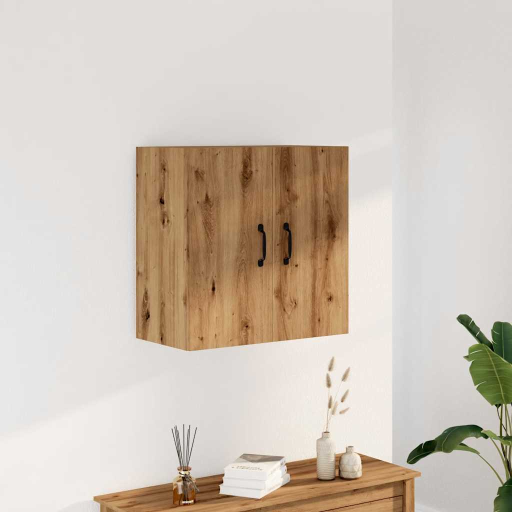 kézműves tölgy színű szerelt fa faliszekrény 60 x 31 x 60 cm