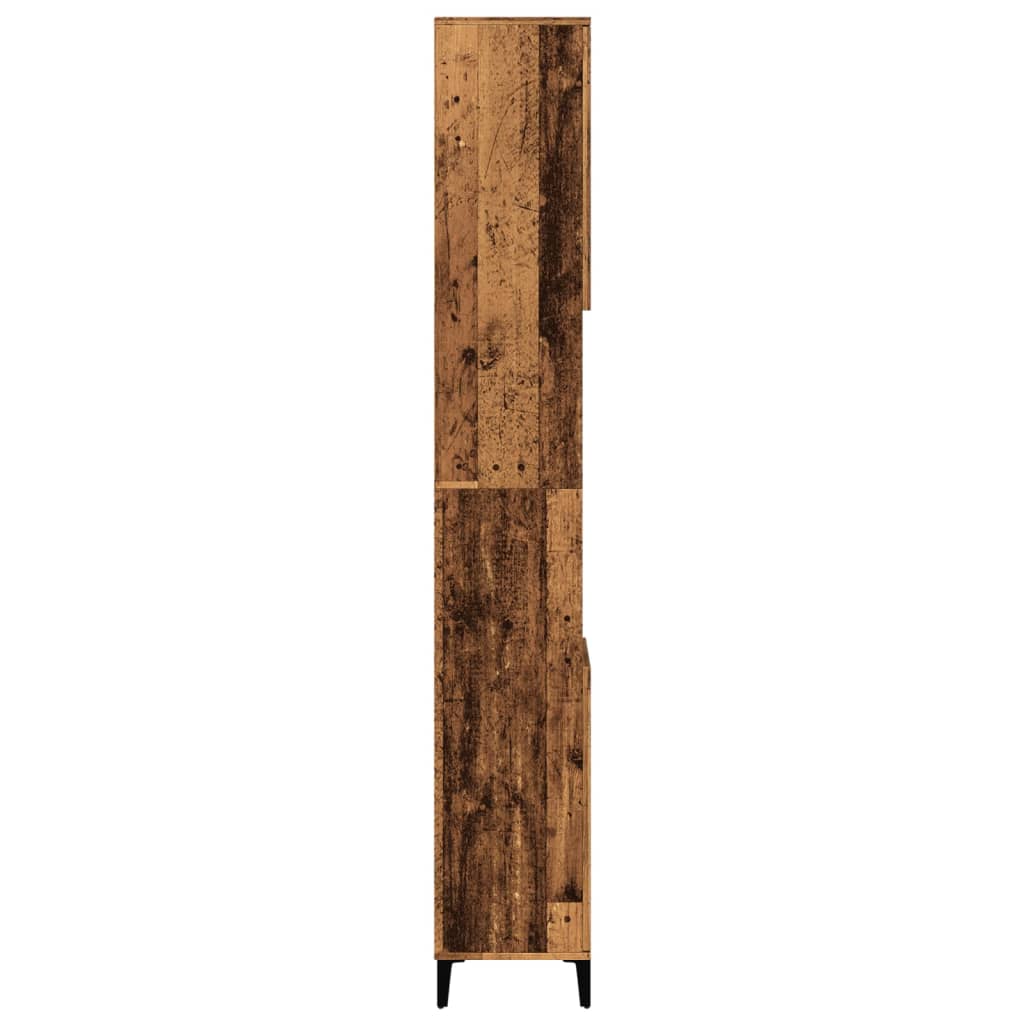 antik fa színű szerelt fa fürdőszobaszekrény 30 x 30 x 190 cm