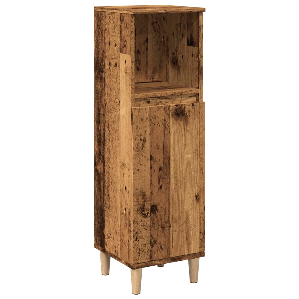 antik fa színű szerelt fa fürdőszobaszekrény 30 x 30 x 100 cm