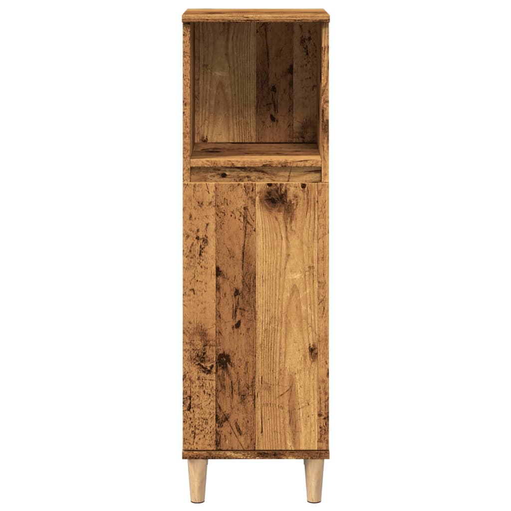 antik fa színű szerelt fa fürdőszobaszekrény 30 x 30 x 100 cm