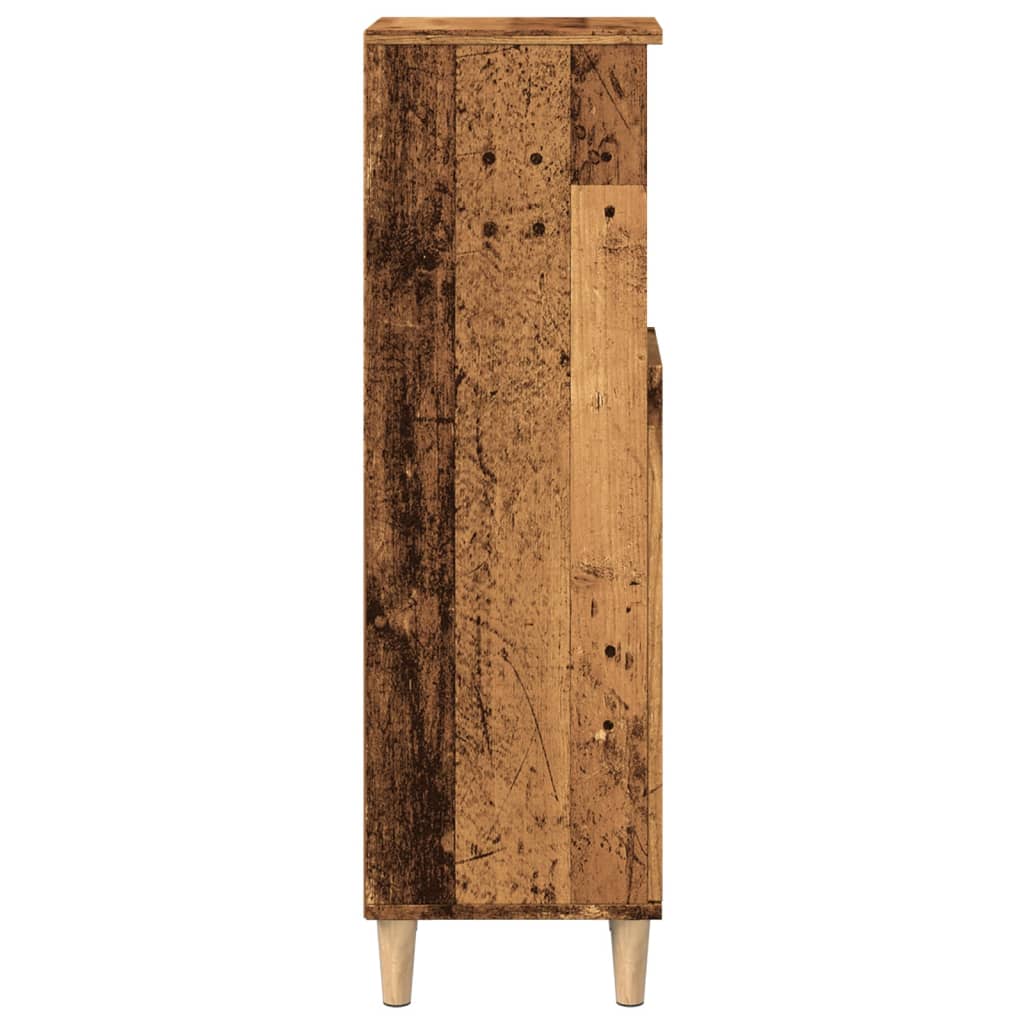 antik fa színű szerelt fa fürdőszobaszekrény 30 x 30 x 100 cm