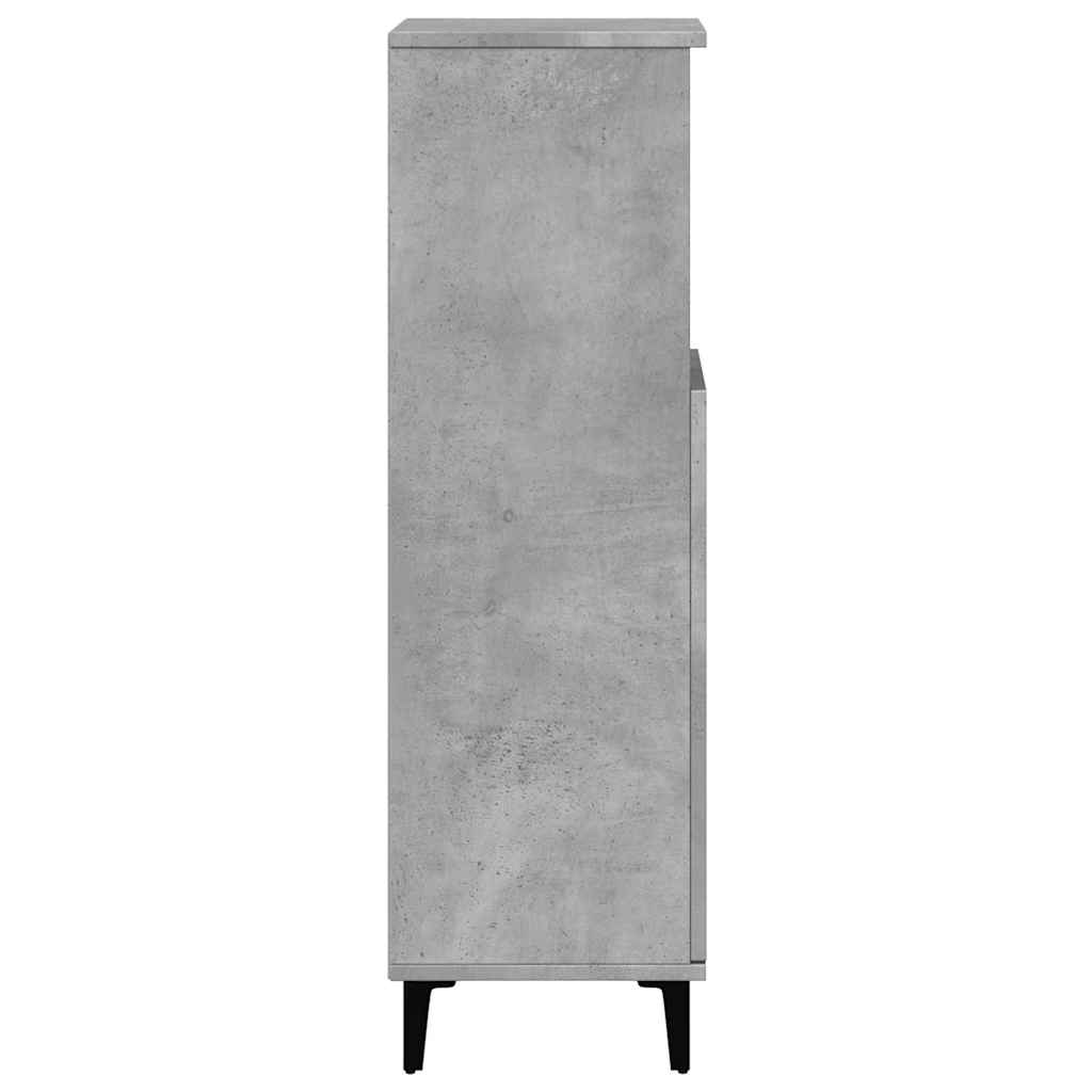 betonszürke szerelt fa fürdőszobaszekrény 30 x 30 x 100 cm
