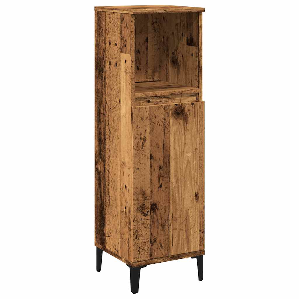antik fa színű szerelt fa fürdőszobaszekrény 30 x 30 x 100 cm