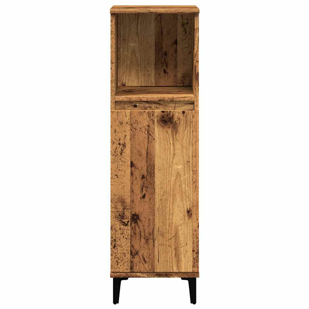 antik fa színű szerelt fa fürdőszobaszekrény 30 x 30 x 100 cm