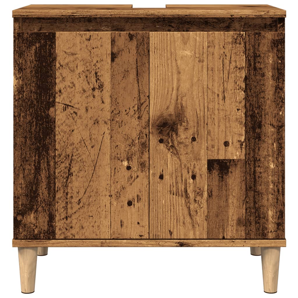 antik fa színű szerelt fa mosdószekrény 58x33x60 cm