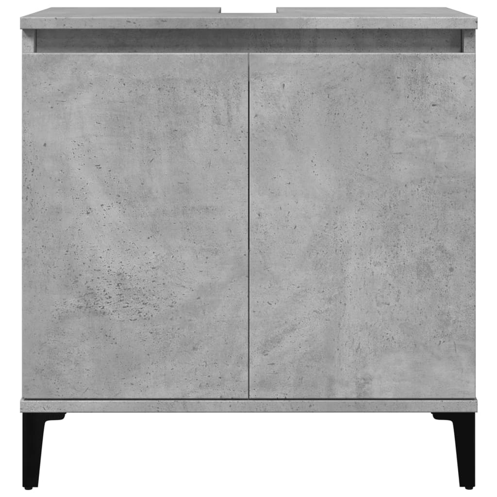 betonszürke szerelt fa mosdószekrény 58x33x60 cm