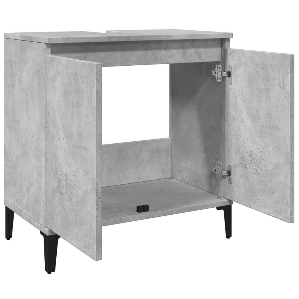 betonszürke szerelt fa mosdószekrény 58x33x60 cm