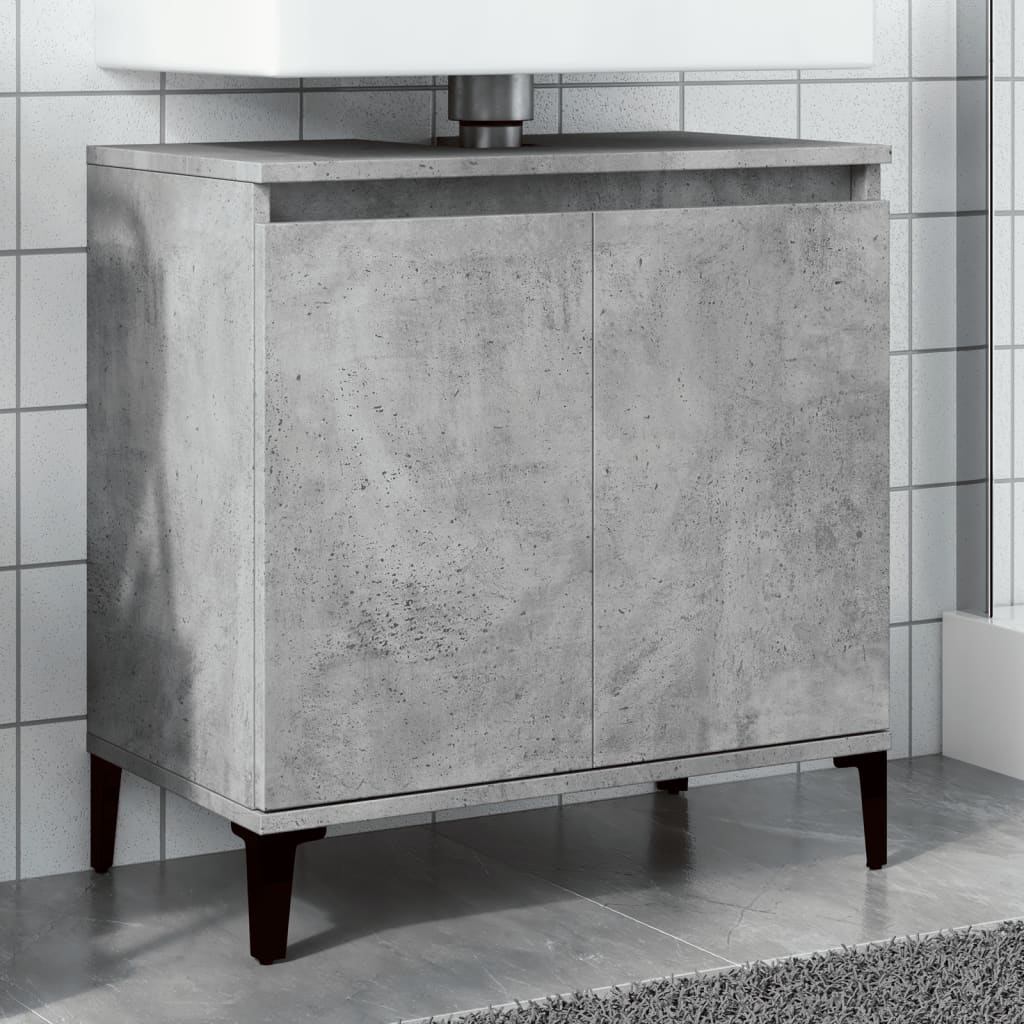 betonszürke szerelt fa mosdószekrény 58x33x60 cm