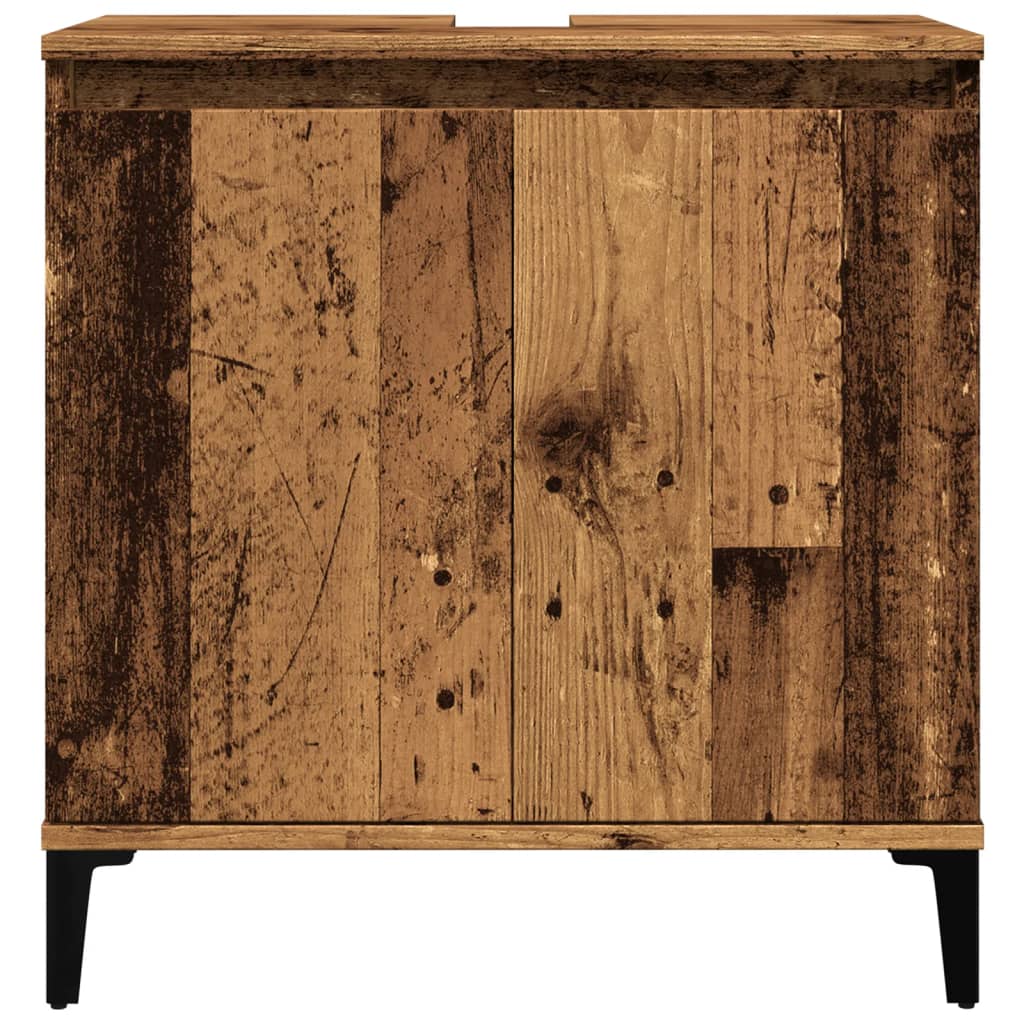 antik fa színű szerelt fa mosdószekrény 58x33x60 cm