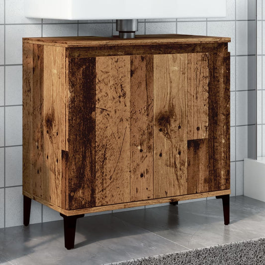 antik fa színű szerelt fa mosdószekrény 58x33x60 cm
