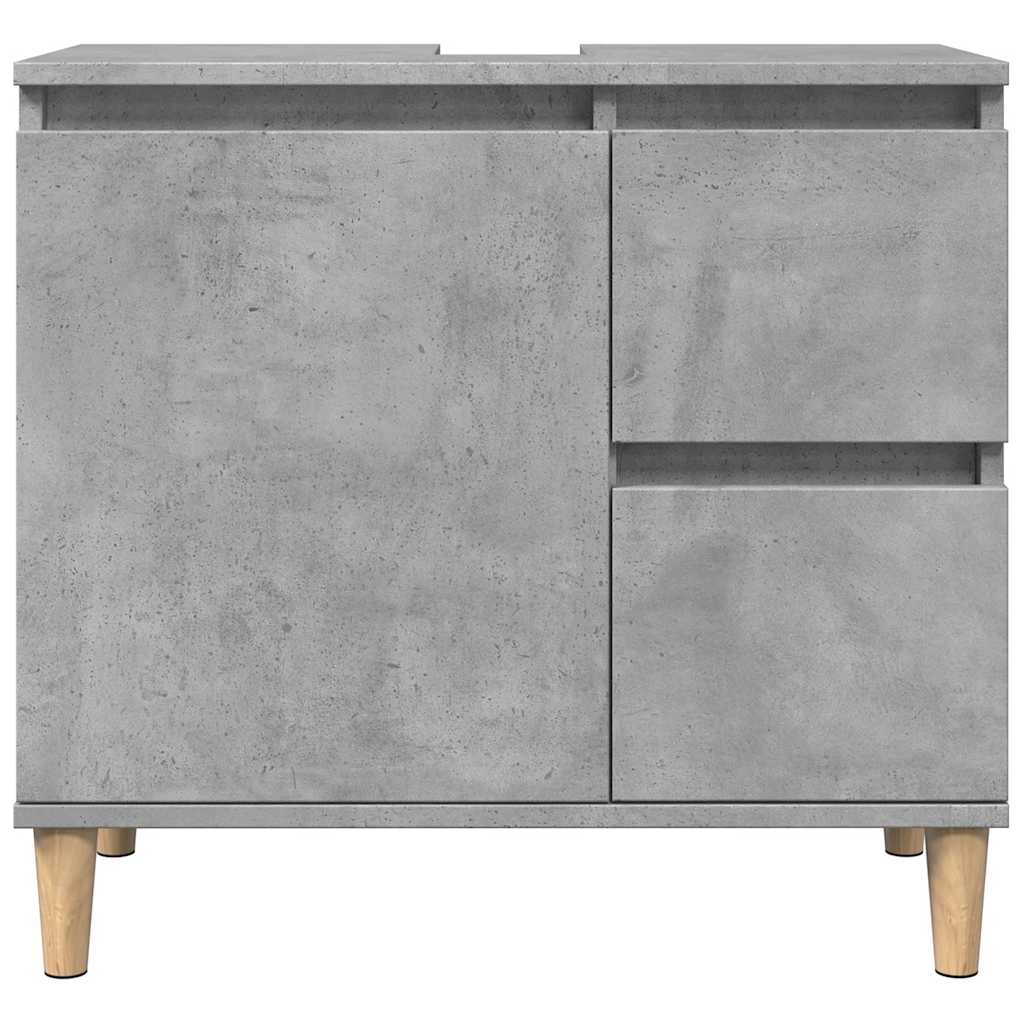betonszürke szerelt fa mosdószekrény 65 x 33 x 60 cm