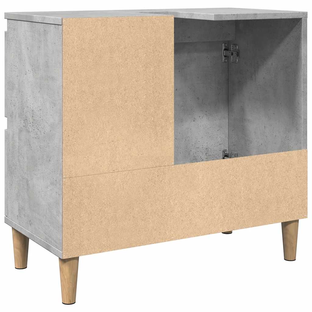 betonszürke szerelt fa mosdószekrény 65 x 33 x 60 cm