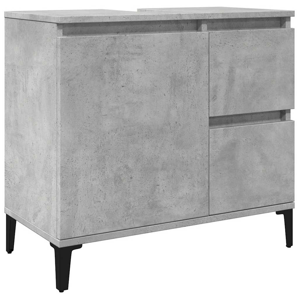 betonszürke szerelt fa mosdószekrény 65 x 33 x 60 cm