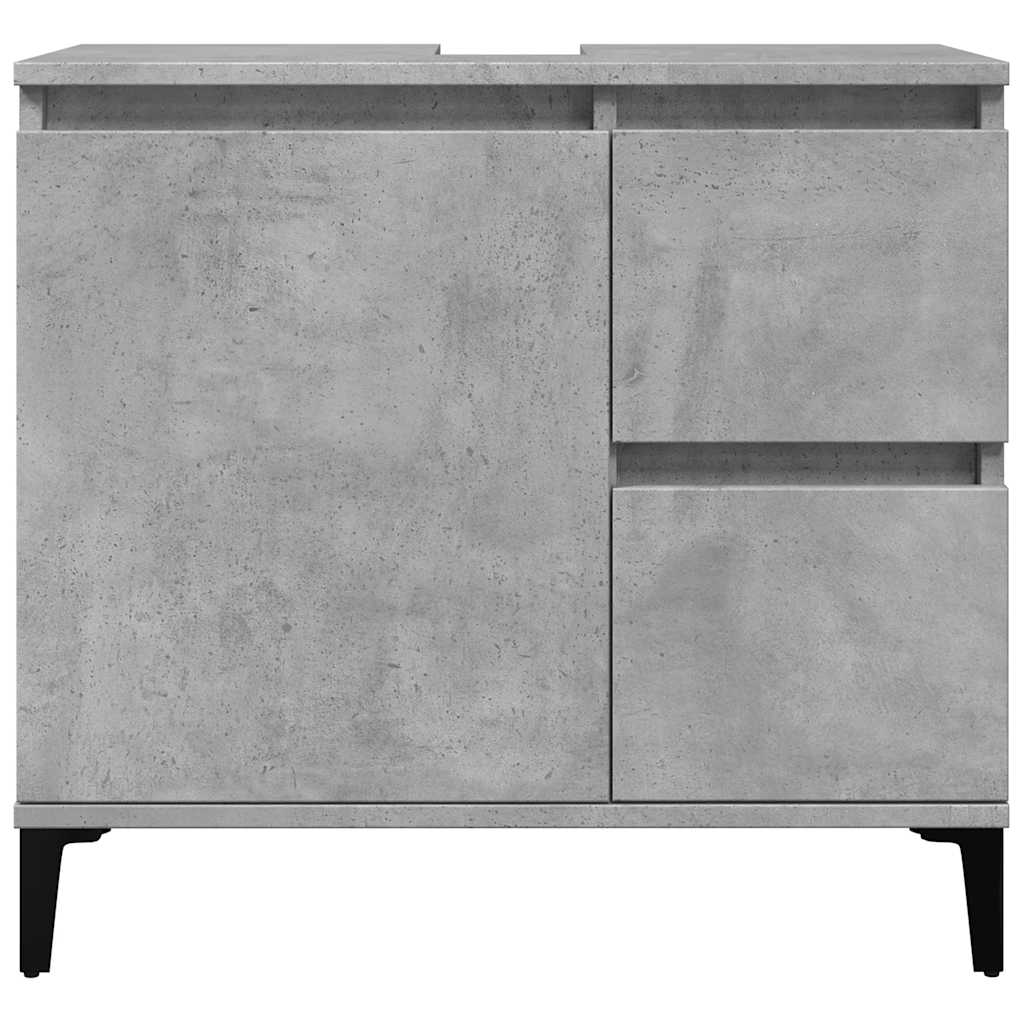 betonszürke szerelt fa mosdószekrény 65 x 33 x 60 cm