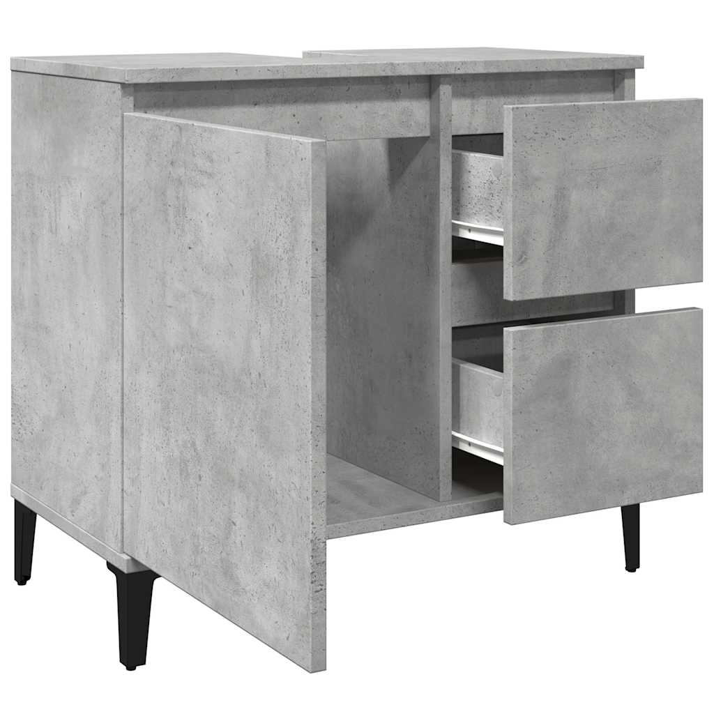betonszürke szerelt fa mosdószekrény 65 x 33 x 60 cm