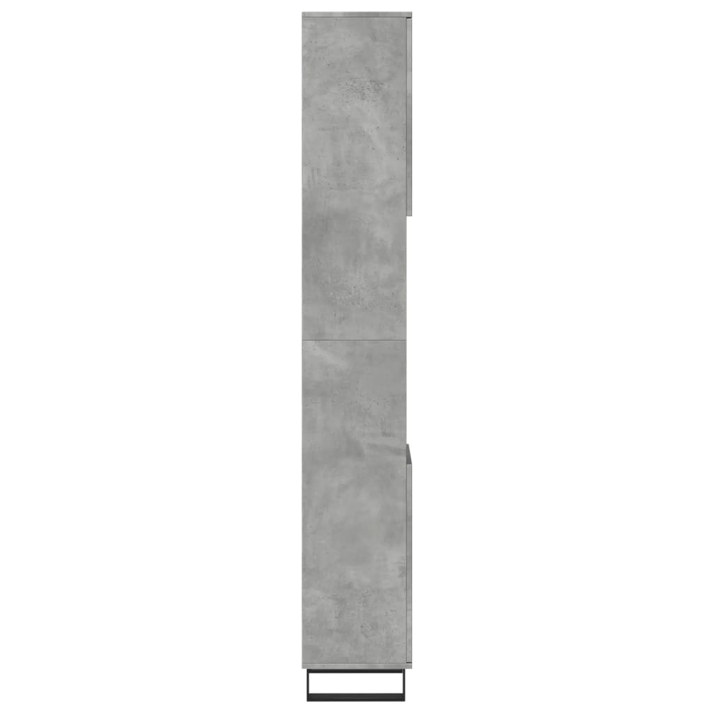 betonszürke szerelt fa fürdőszobaszekrény 30 x 30 x 190 cm