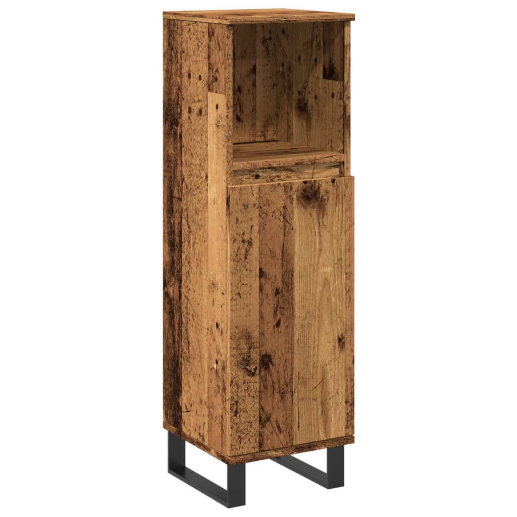 antik fa színű szerelt fa fürdőszobaszekrény 30 x 30 x 100 cm