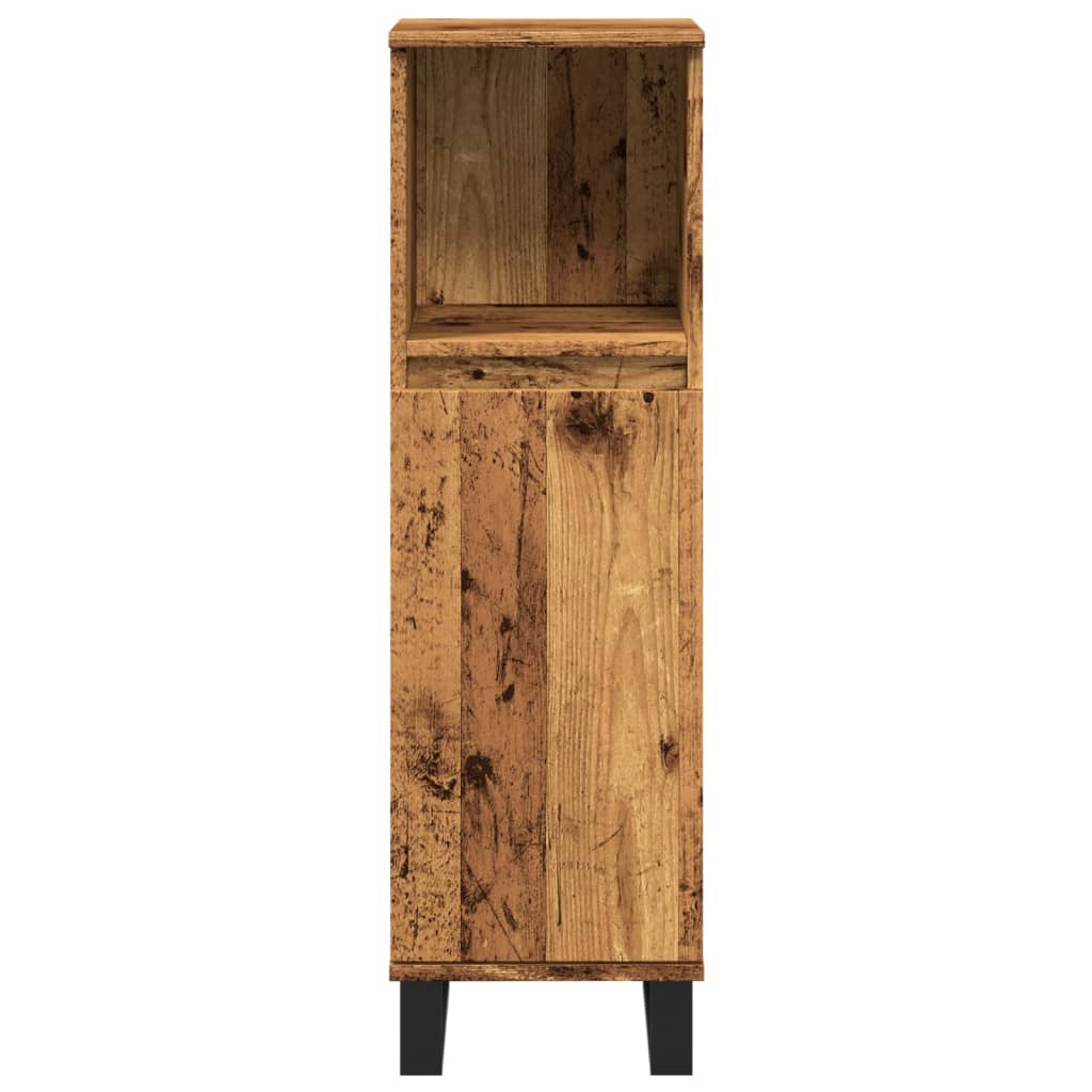 antik fa színű szerelt fa fürdőszobaszekrény 30 x 30 x 100 cm