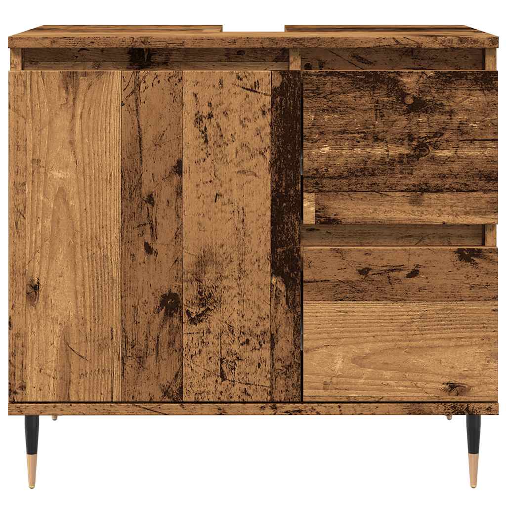 antik fa színű szerelt fa fürdőszobaszekrény 65 x 33 x 60 cm