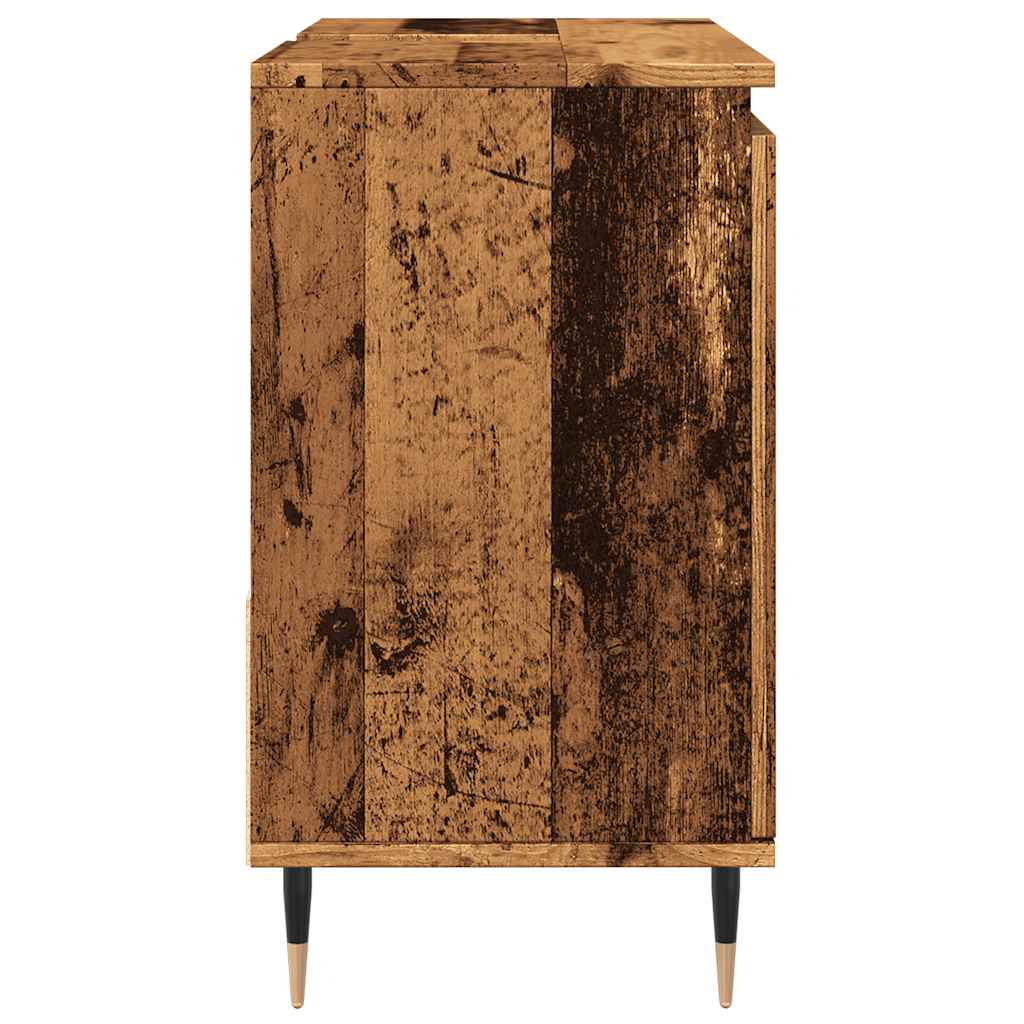 antik fa színű szerelt fa fürdőszobaszekrény 65 x 33 x 60 cm