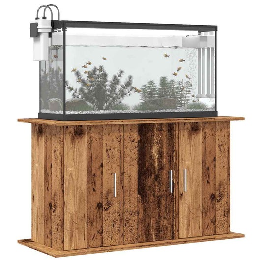 antik fa színű szerelt fa akváriumállvány 101x41x58 cm