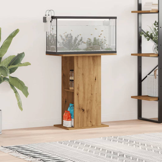 kézműves tölgyfa akváriumállvány 36 x 60,5 x 72,5 cm rétegelt fából