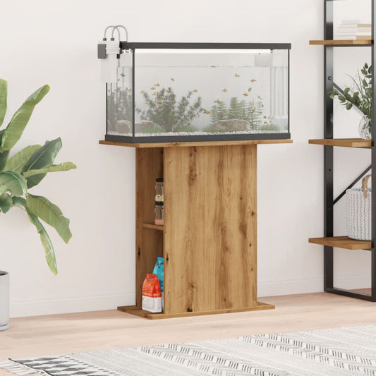 kézműves tölgyfa akváriumállvány 36 x 75 x 72,5 cm rétegelt fából