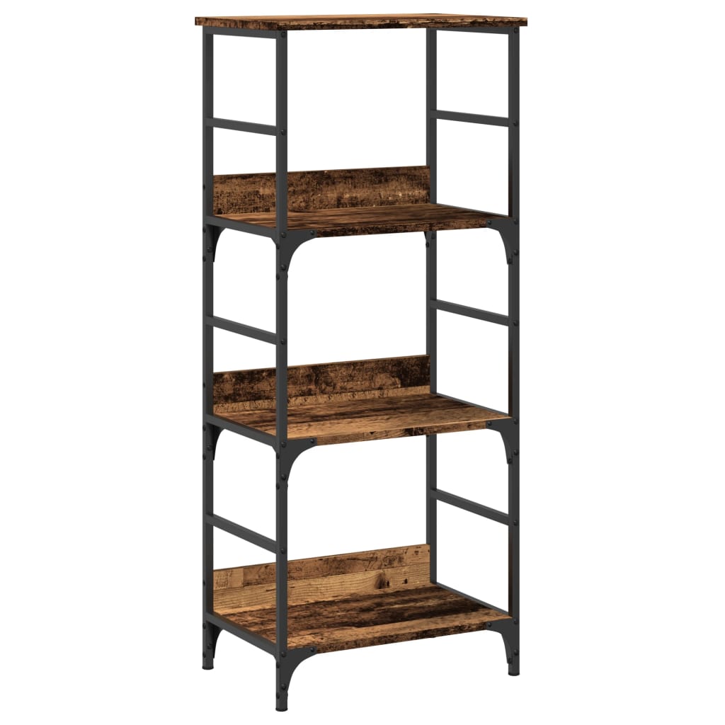 antik fa színű szerelt fa könyvszekrény 50 x 33 x 117,5 cm