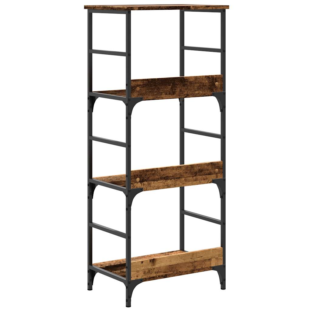 antik fa színű szerelt fa könyvszekrény 50 x 33 x 117,5 cm
