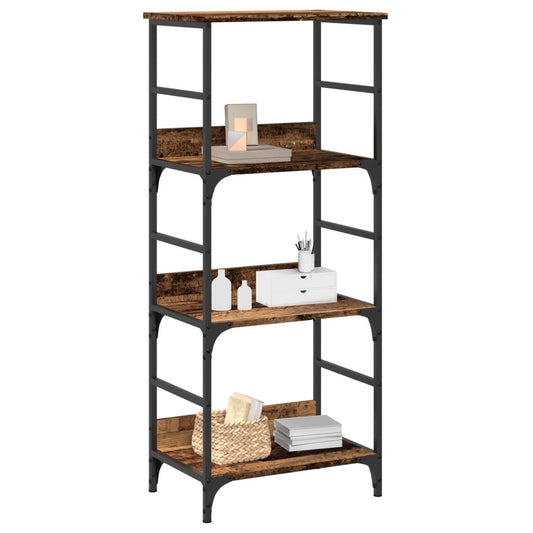 antik fa színű szerelt fa könyvszekrény 50 x 33 x 117,5 cm