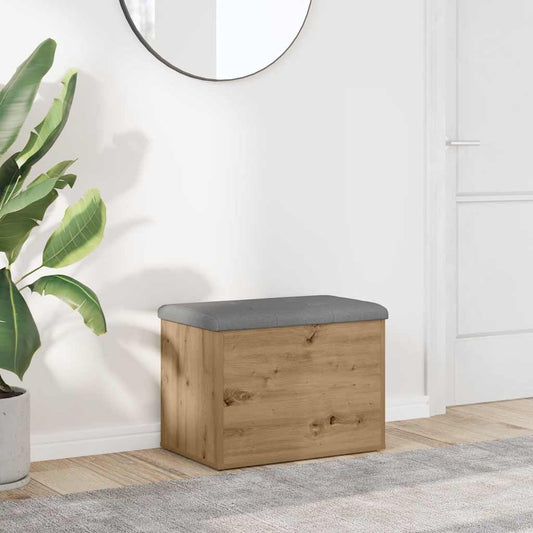 kézműves tölgy szerelt fa tárolópad 62x42x45 cm