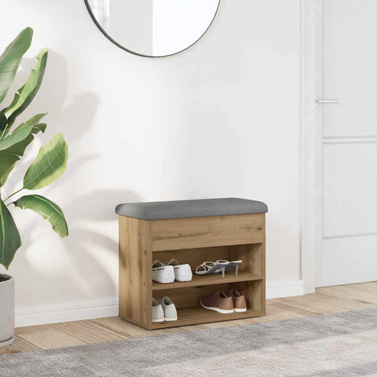 kézműves tölgy szerelt fa cipőtároló pad 62x32x50 cm