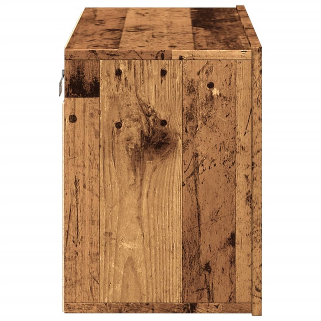 antik fa színű falra szerelhető TV-szekrény 60 x 30 x 41 cm