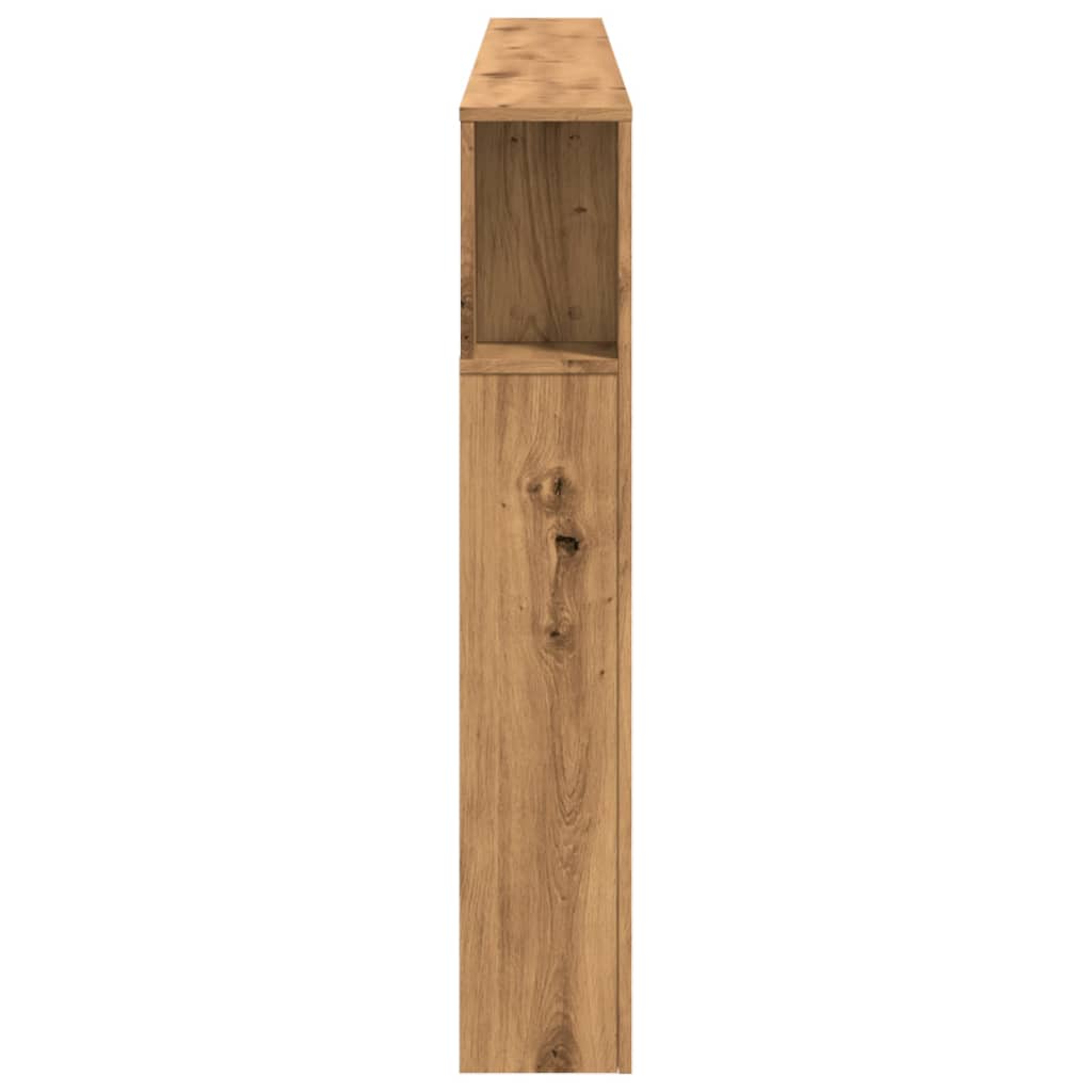 kézműves tölgyszínű szerelt fa LED-es fejtámla 220x18,5x103,5cm