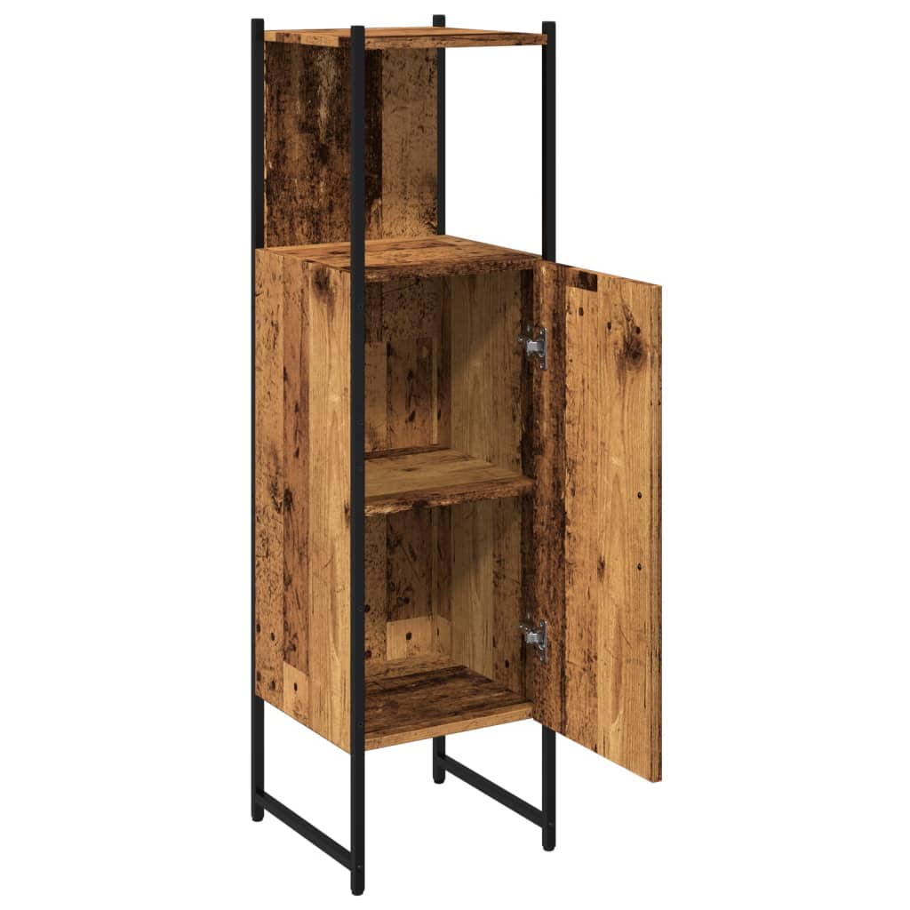 antik fa színű szerelt fa fürdőszobaszekrény 33 x 33 x 120,5 cm