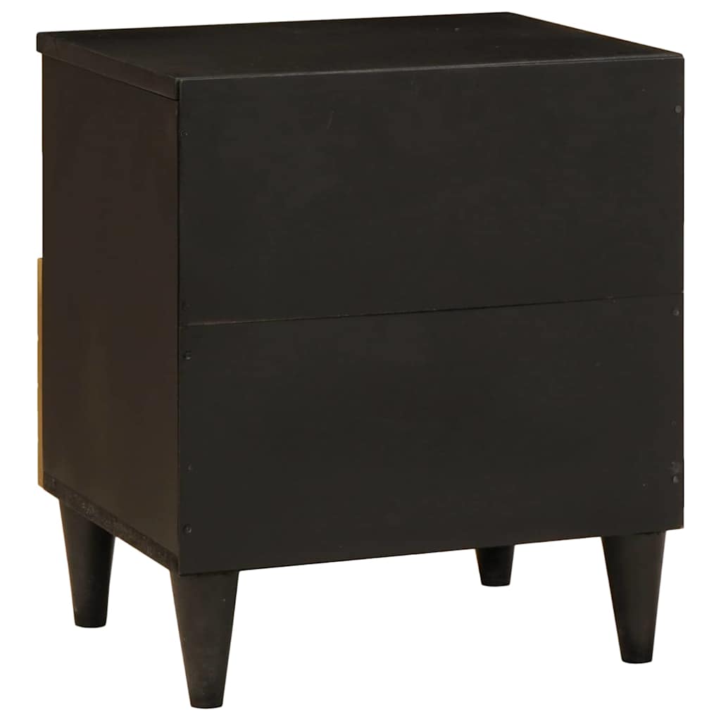 Éjjeli asztal fiókkal 2 pcs Fekete és Arany 40 x 33 x 46 cm