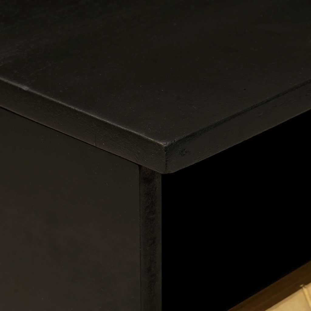 Dohányzóasztal Fekete és Arany 80 x 54 x 40 cm tömör mangófa