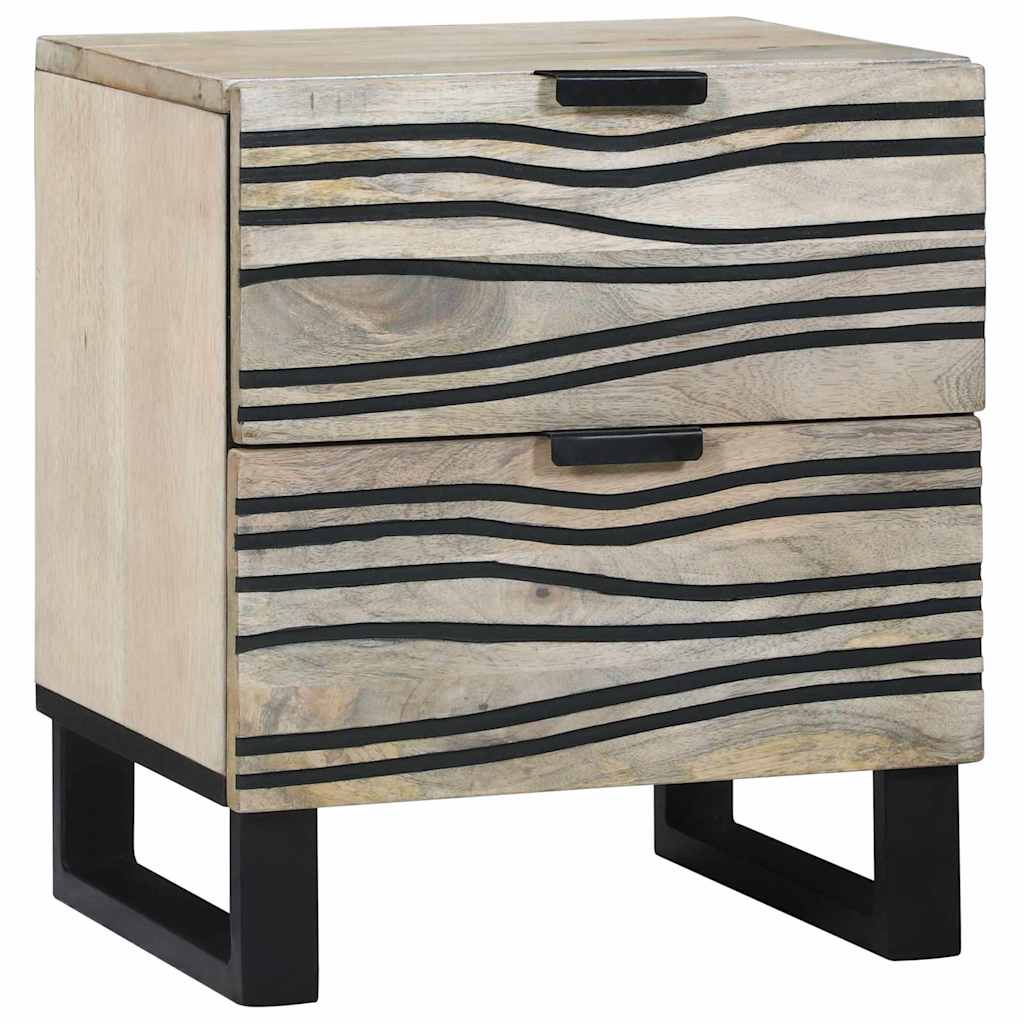 Éjjeliszekrény fiókkal 2 pcs Fehér és fekete 40 x 33 x 46 cm
